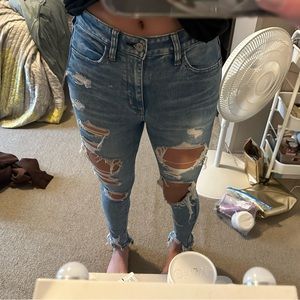 American eagle skinny ripped jeans